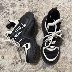 Black and White Chunky Sneakers LV